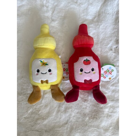 2025 Giggle Scape Plush Ketchup & Mustard Bottles 9" New Toy Target Exclusive - Picture 1 of 4